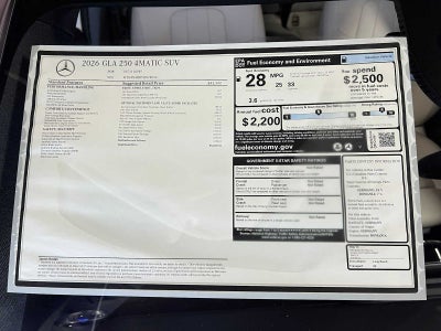 2026 Mercedes-Benz GLA 250 GLA 250