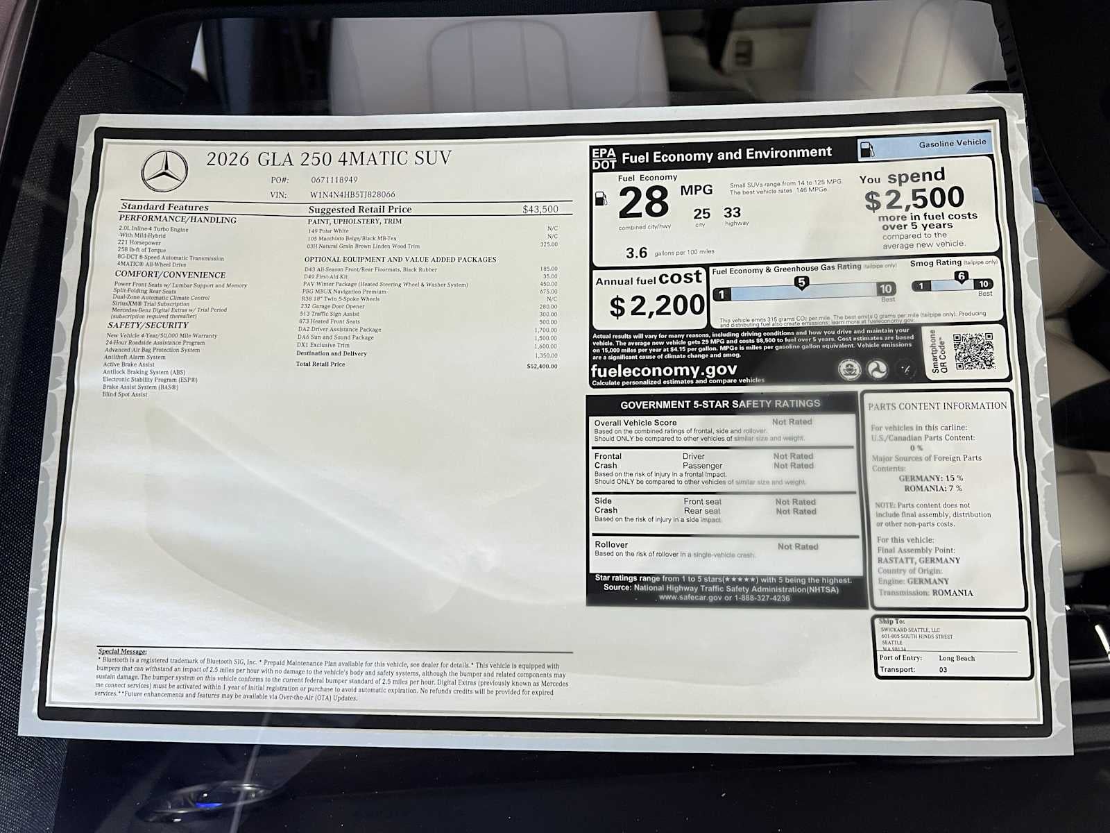 2026 Mercedes-Benz GLA 250 GLA 250