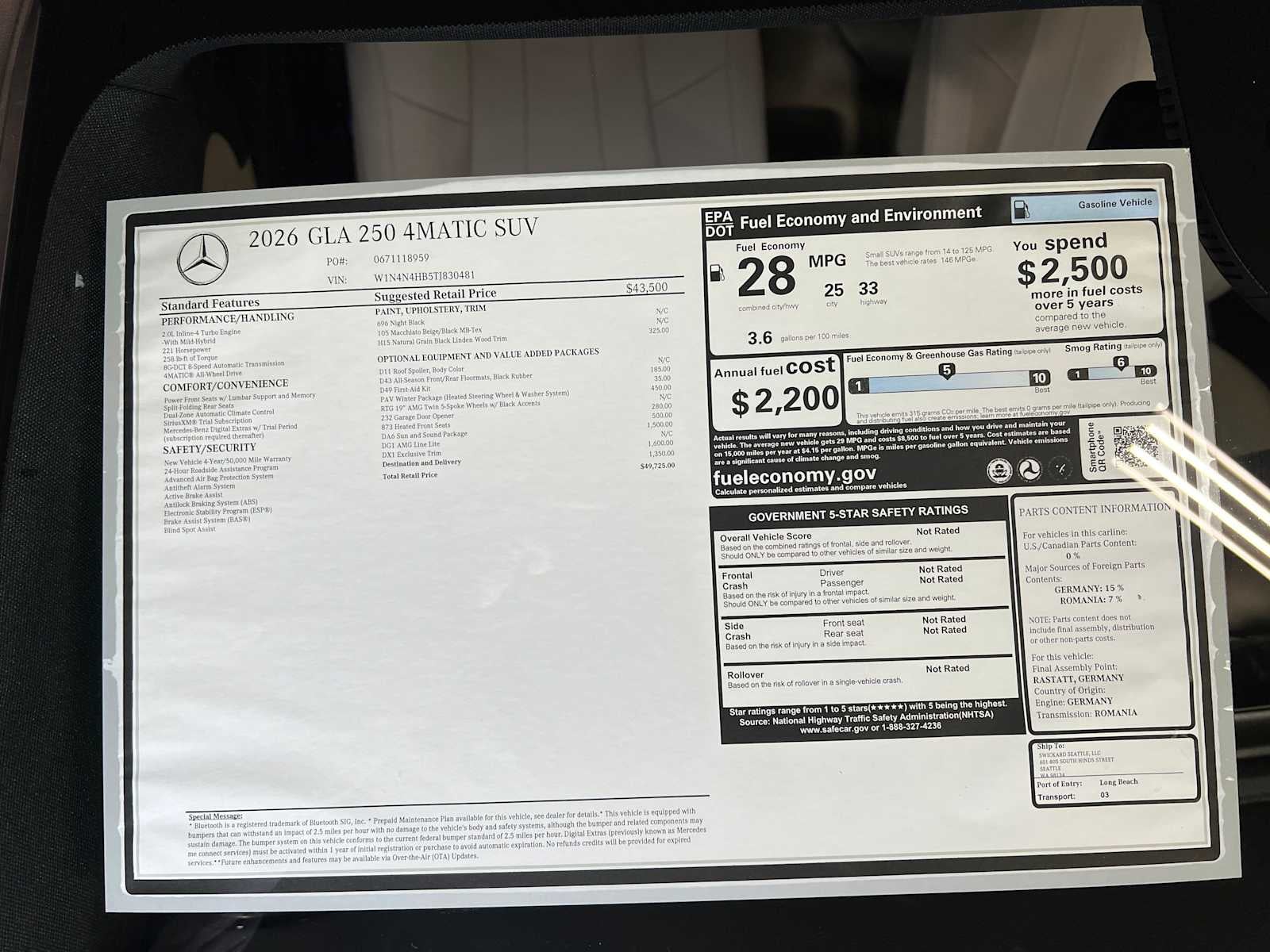 2026 Mercedes-Benz GLA 250 GLA 250