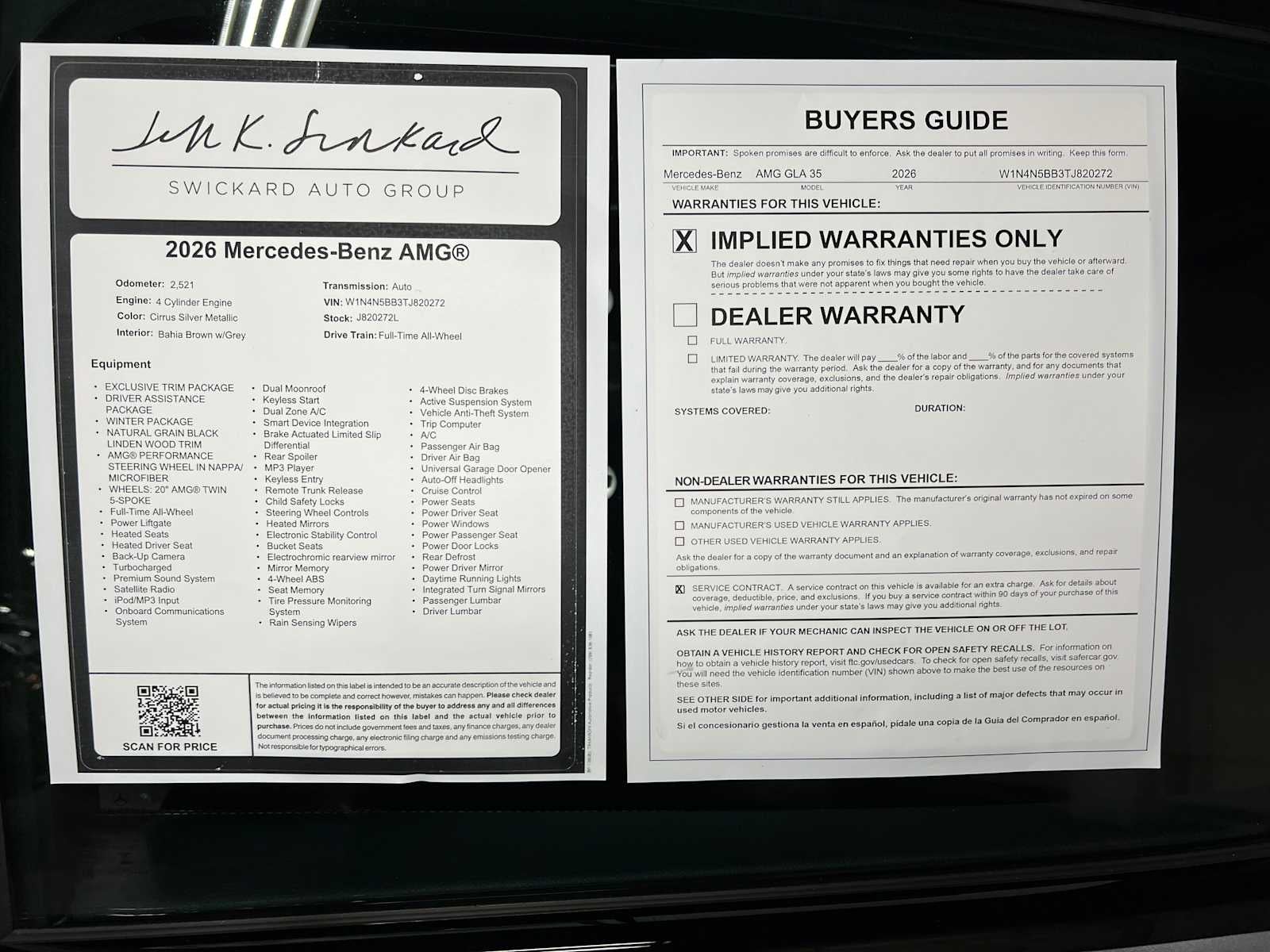 2026 Mercedes-Benz AMG® GLA 35 4MATIC® SUV