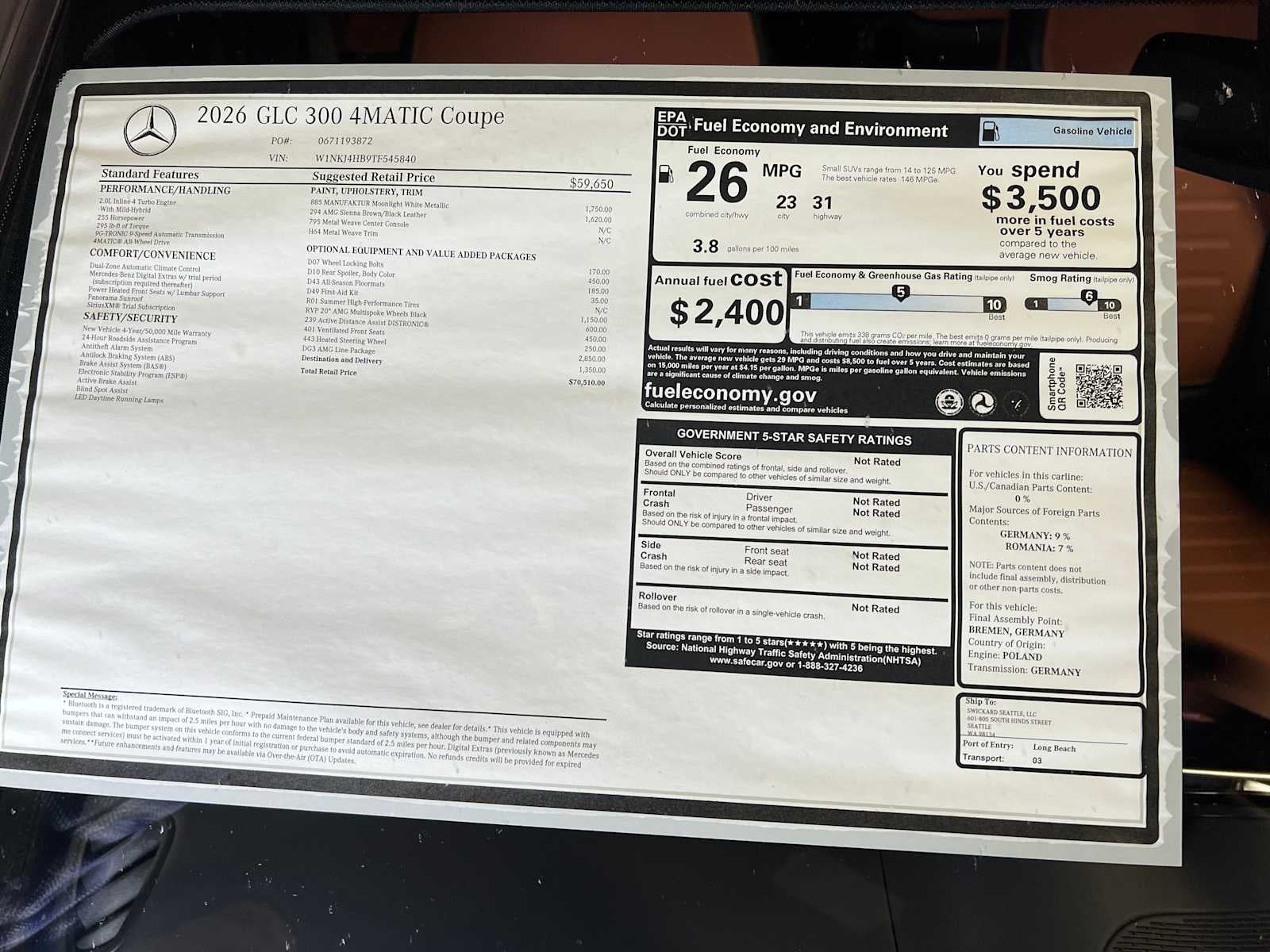 2026 Mercedes-Benz GLC GLC 300