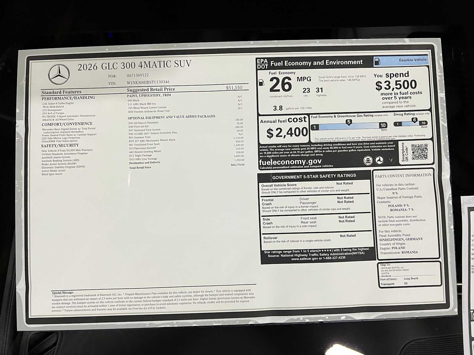 2026 Mercedes-Benz GLC 300 4MATIC® SUV