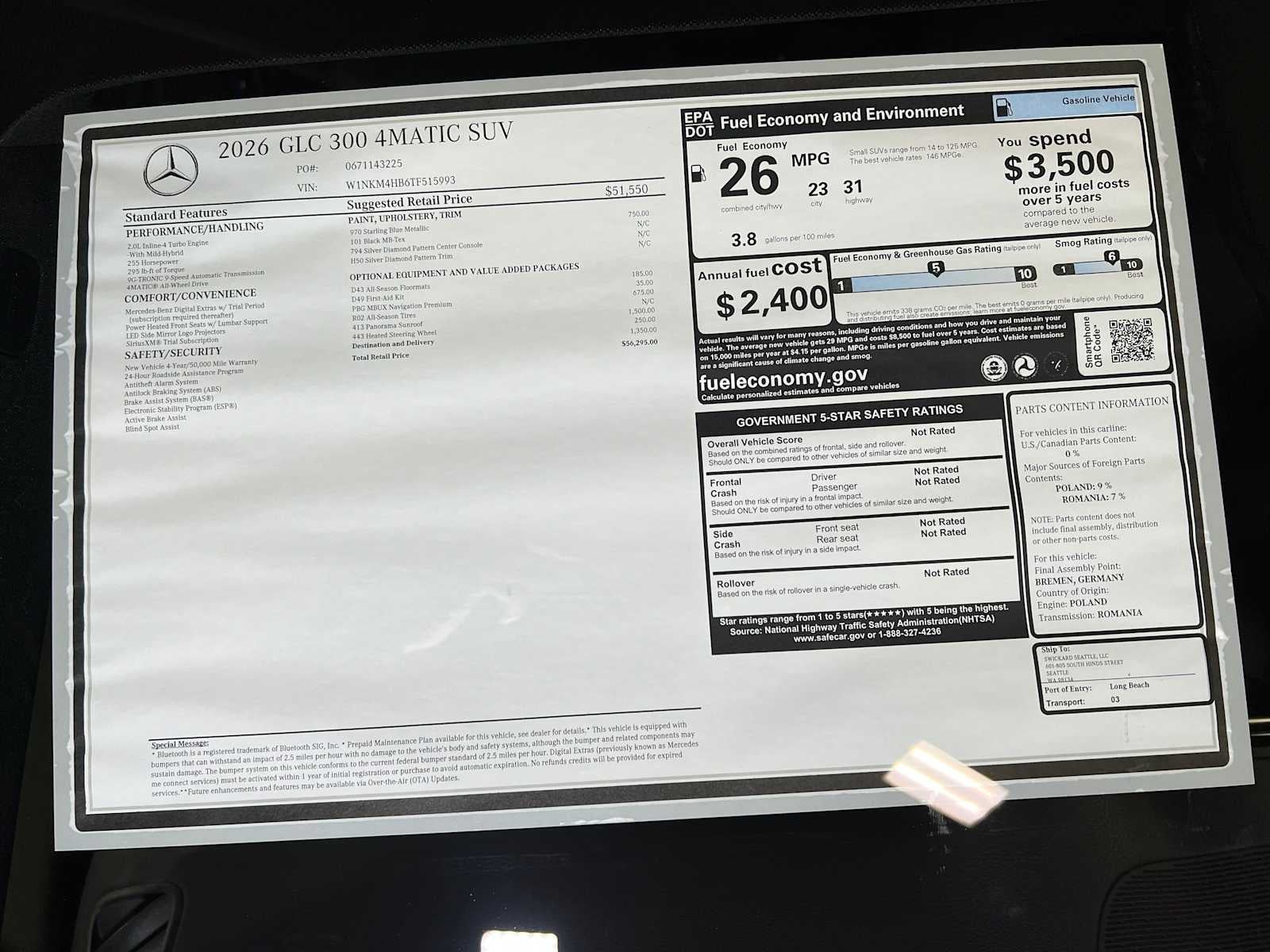 2026 Mercedes-Benz GLC 300 4MATIC® SUV