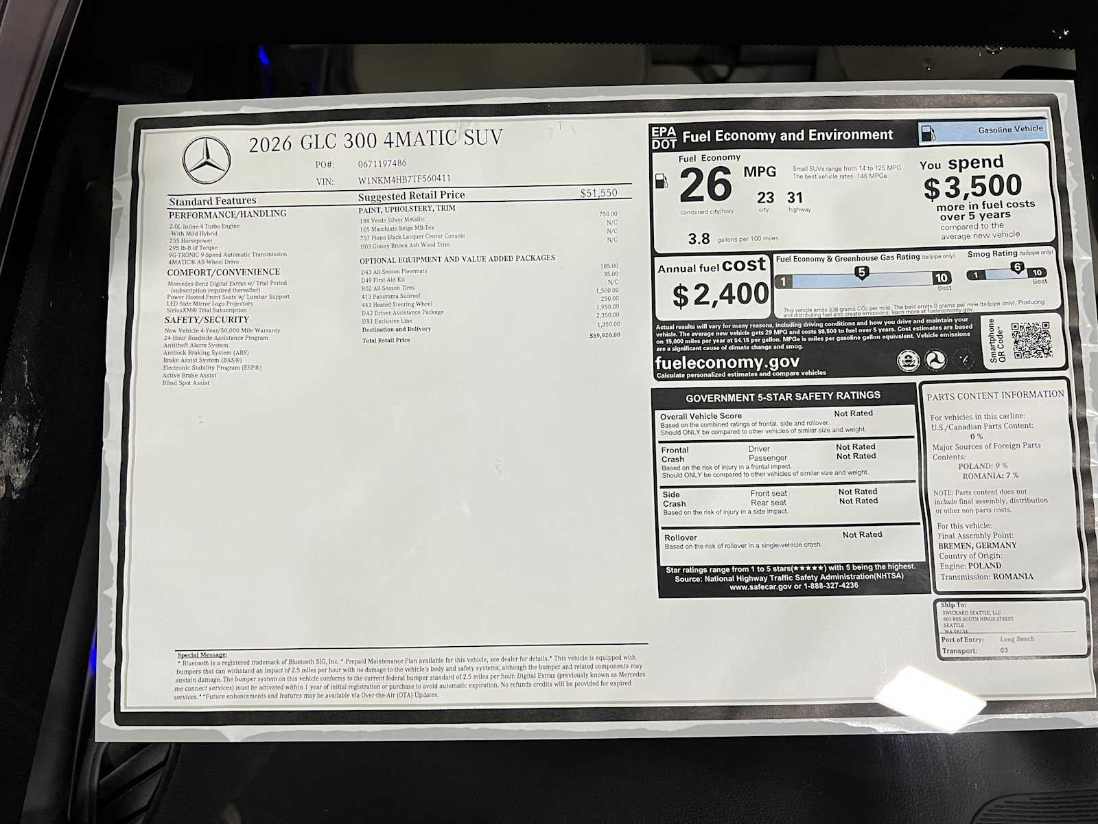 2026 Mercedes-Benz GLC 300 4MATIC® SUV