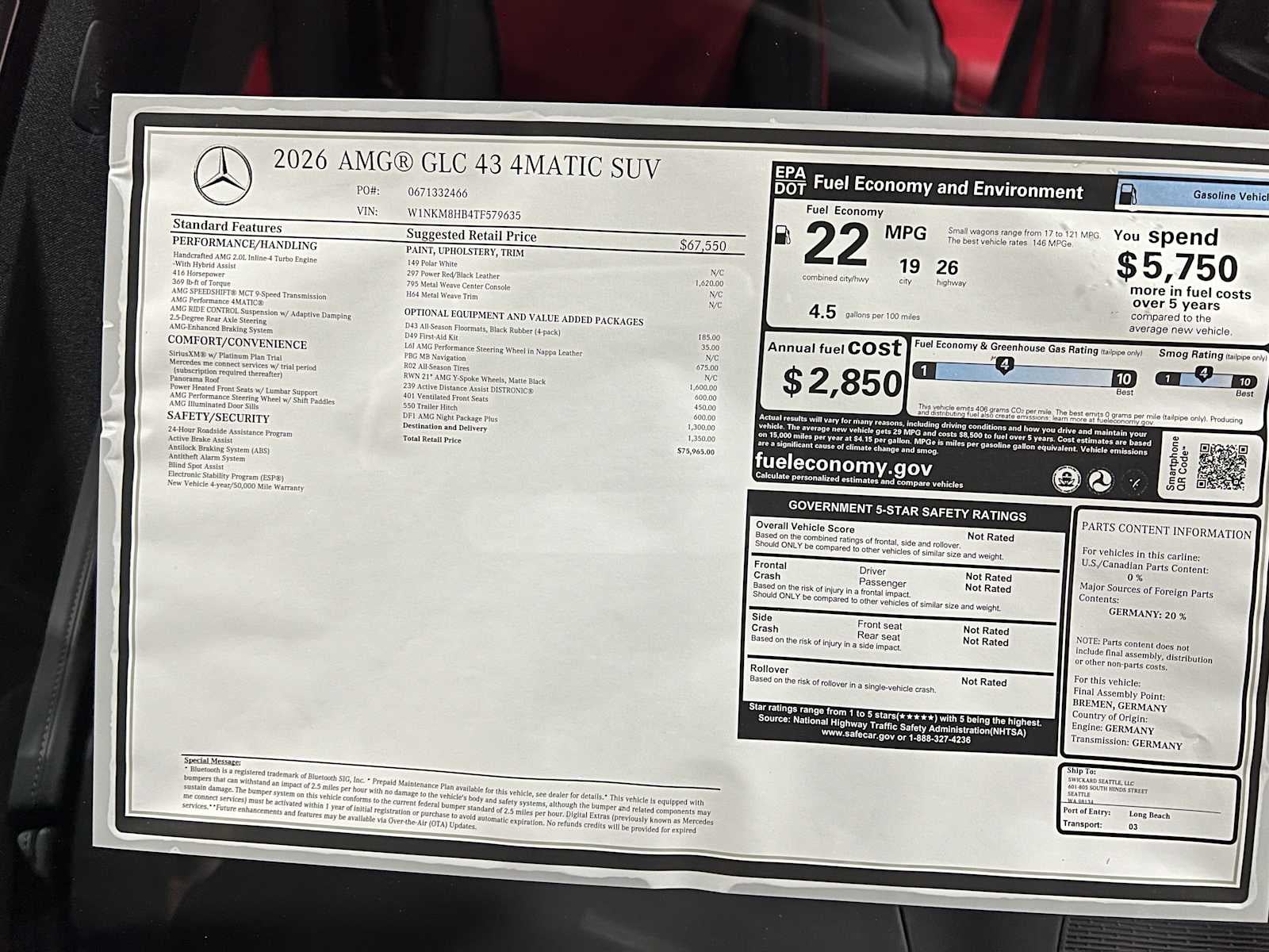 2026 Mercedes-Benz AMG® GLC 43 4MATIC® SUV