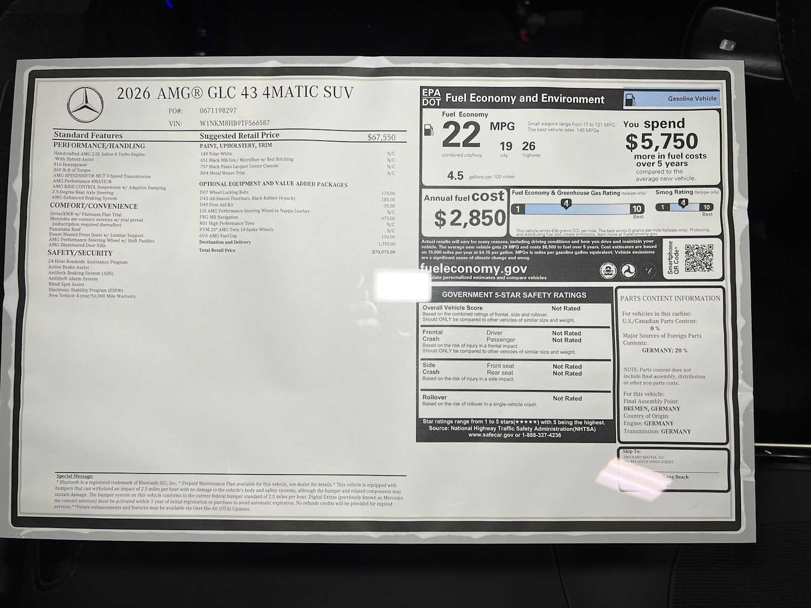 2026 Mercedes-Benz AMG® GLC 43 4MATIC® SUV