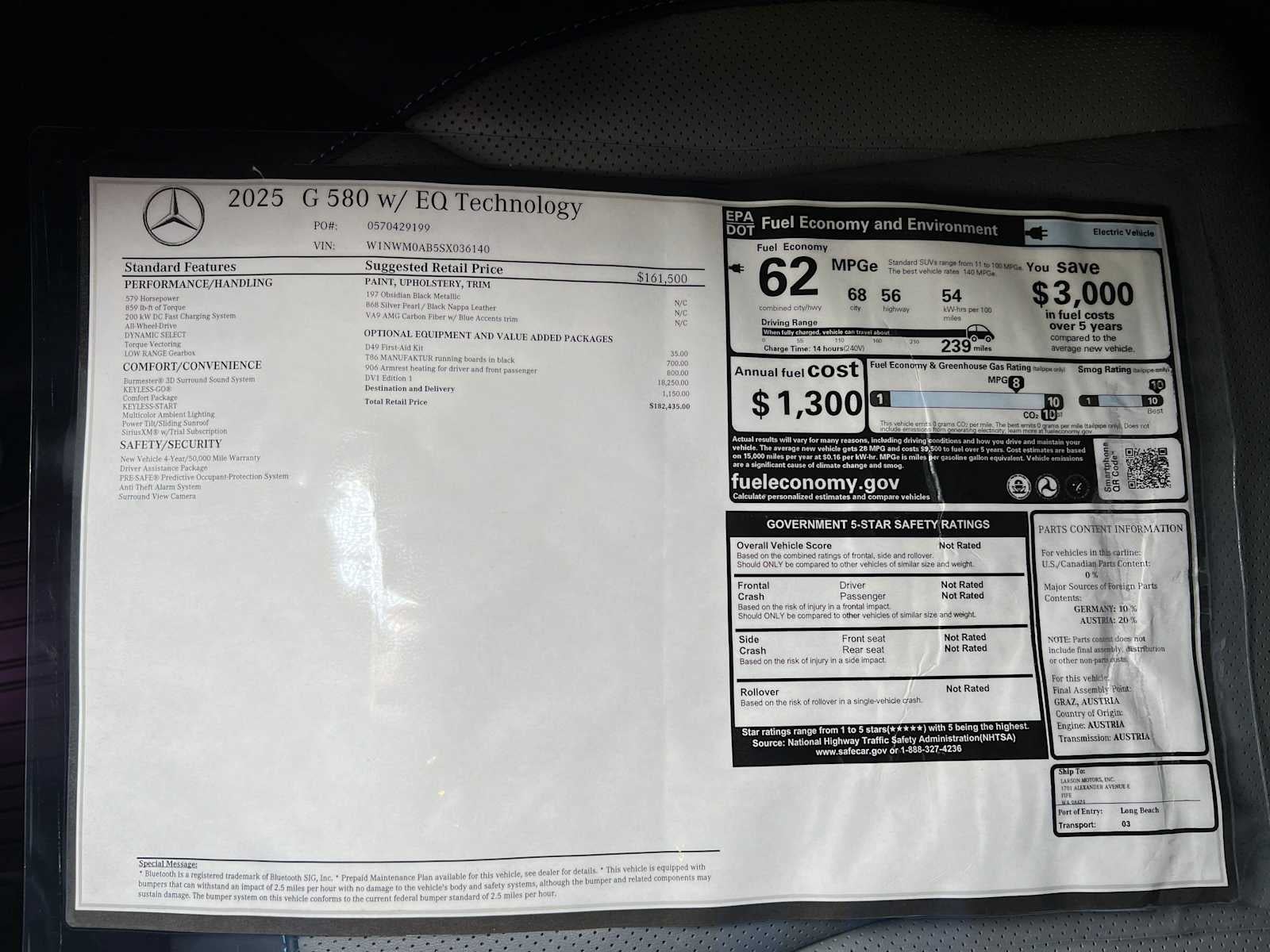 2025 Mercedes-Benz G-Class G 580e