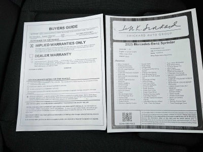 2025 Mercedes-Benz Sprinter 2500 High Roof I4 Diesel HO 170" RWD