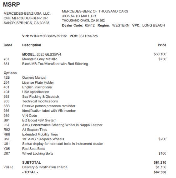 2025 Mercedes-Benz GLB AMG® GLB 35