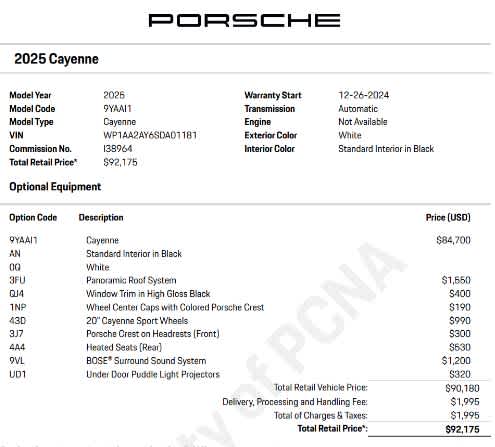 2025 Porsche Cayenne AWD