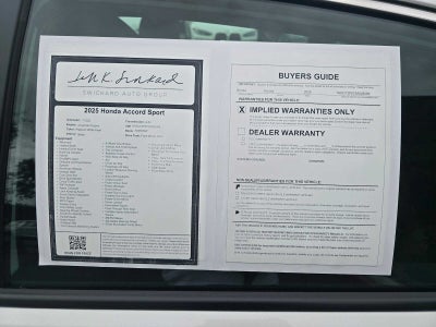 2025 Honda Accord Hybrid Sport