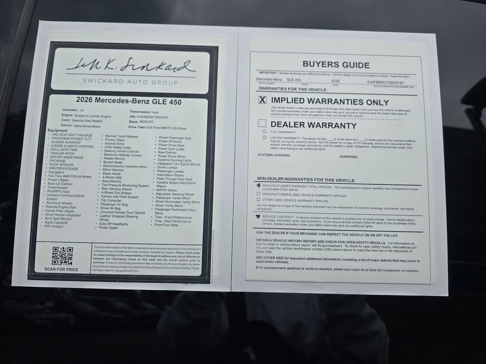 2026 Mercedes-Benz GLE GLE 450