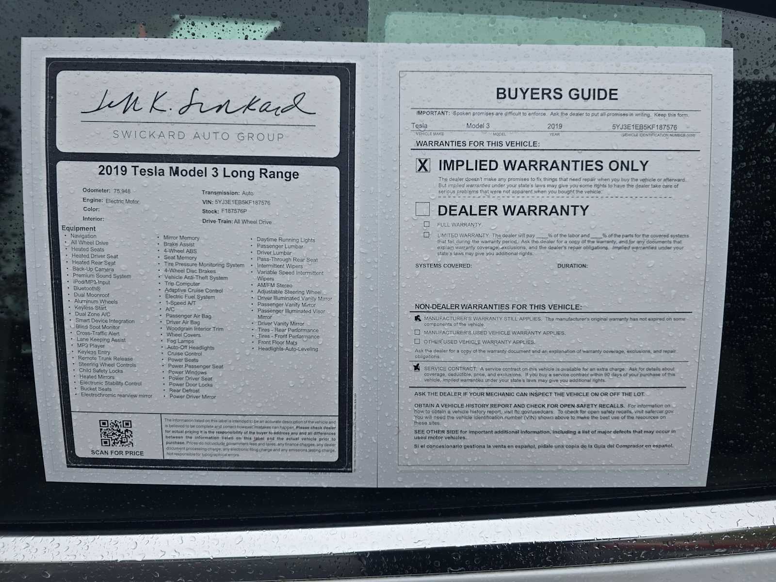 2019 Tesla Model 3 Long Range