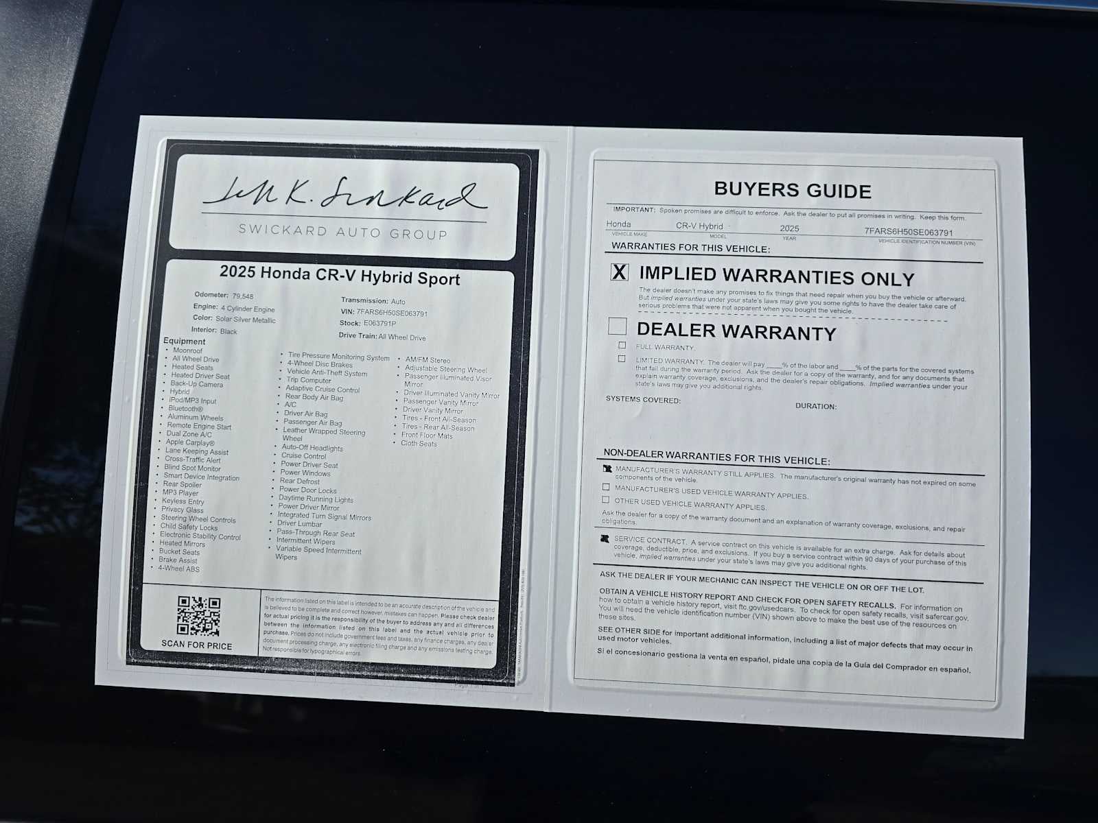 2025 Honda CR-V Hybrid Sport