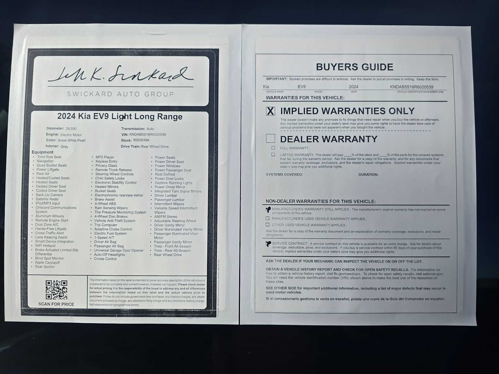 2024 Kia EV9 Light Long Range