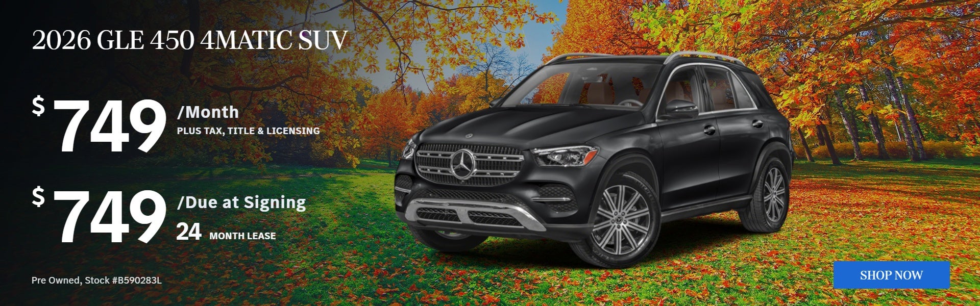 2026 GLE 450 4MATIC SUV: $749/mo
