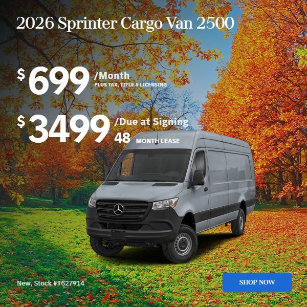 2026 Sprinter Cargo Van 2500: $699/mo