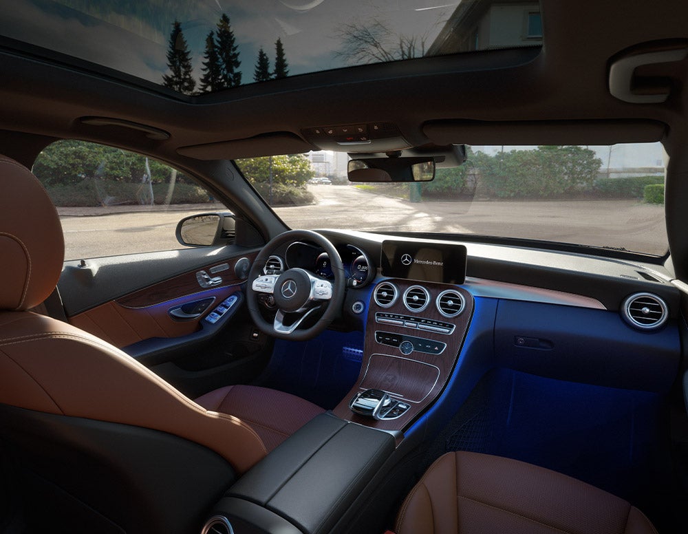 Driver inside a Mercedes-Benz C-Class